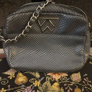 Kelly Wynne Elegant Silver Textured Women's Bag